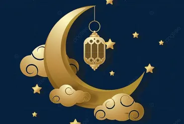 ilustrasi bulan sabit emas dengan lentera untuk bulan ramadhan keemasan ramadan ramadhan png dan vektor dengan background transparan untuk unduh gratis