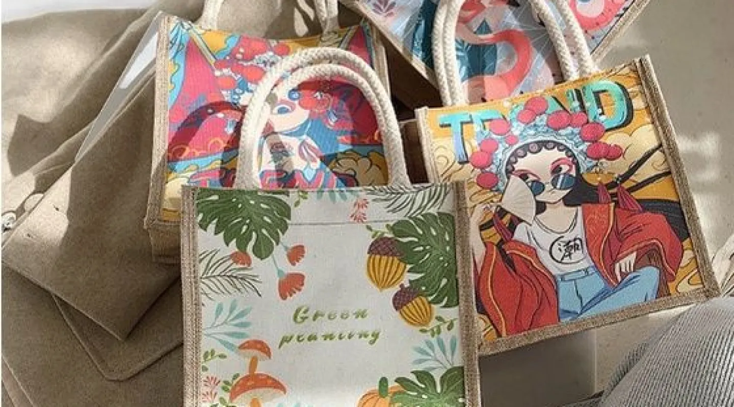 tas kanvas jepang tas tangan model korea  tote bag tas motif seni dan unik  tas tote bag desai  